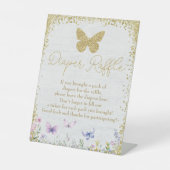 おむつラッフルサイン蝶ベビーシャワー 台座サイン (正面)