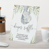 おむつラッフルサイン象のサファリの赤ちゃんシャワー 台座サイン (インサイチュ)