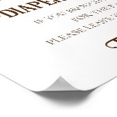 おむつラッフルサイン赤ちゃんシャワーウッドランドキノコ ポスター (角)