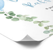 おむつラッフルサイン青い風船の緑 ポスター (角)