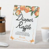 おむつラッフルサイン | オレンジ色の赤ちゃんシャワー記号 台座サイン (インサイチュ)