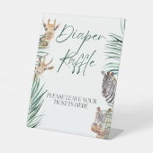 おむつラッフルサインOhボーイサファリジャングル 台座サイン (正面)