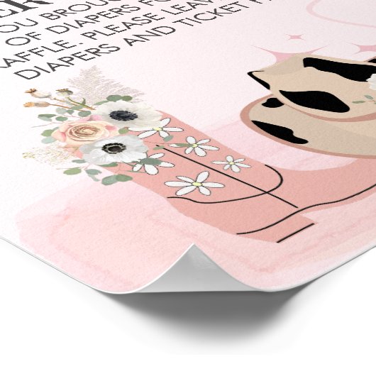 おむつラッフルサドルアップウェスタン女性のカーボーイテーマ ポスター (角)