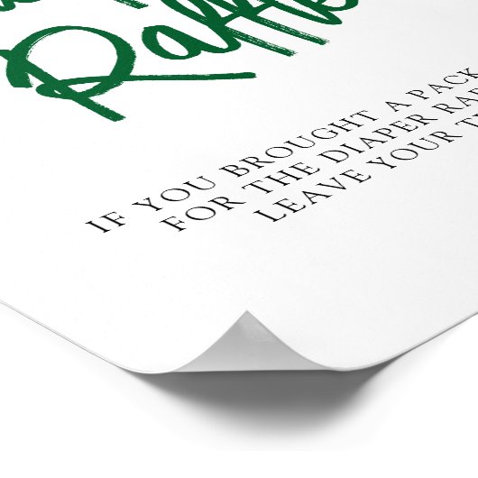 おむつラッフルサマーベリースイートベビーシャワー ポスター (角)