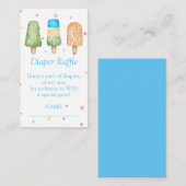 おむつラッフルサマーボーイポップ・アートのベビーシャワー準備 エンクロージャーカード (正面/裏面)