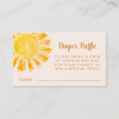 おむつラッフルサンシャインベビーシャワー エンクロージャーカード (正面)