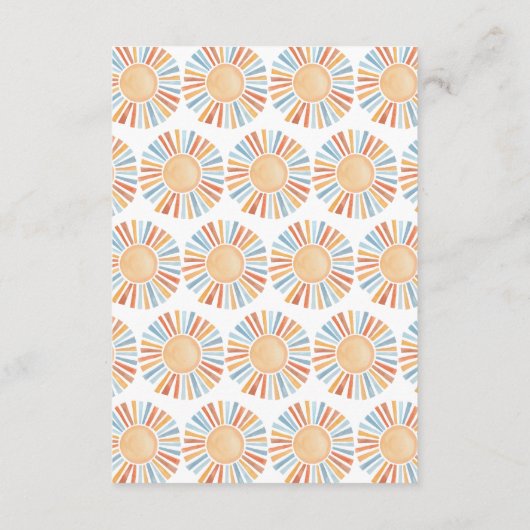 おむつラッフルサンシャイン男女兼用ベビーシャワー エンクロージャーカード (裏面)