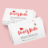 おむつラッフルサンタクリスマスウィンターベビーシャワー エンクロージャーカード