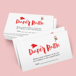 おむつラッフルサンタクリスマスウィンターベビーシャワー エンクロージャーカード