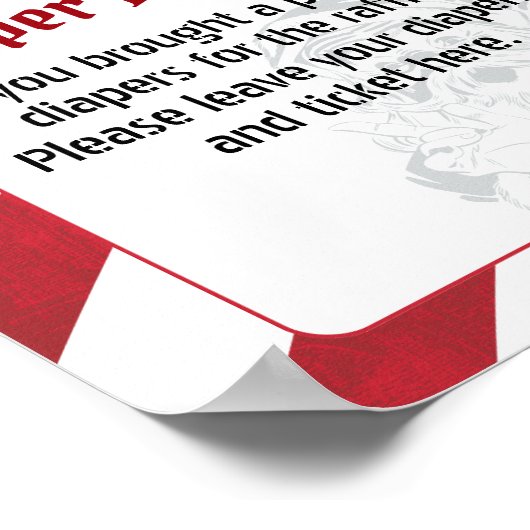 おむつラッフルサンタズレターノースポールポストマーク ポスター (角)