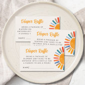 おむつラッフルサンベビーシャワーエンクロージャカード エンクロージャーカード