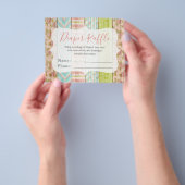 おむつラッフルシャビーバラベビーシャワー入場カード チラシ (手)