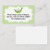 おむつラッフルスイートピーベビーシャワーカード 名刺 (正面/裏面)