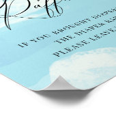 おむつラッフルスカイクラウドブルーベビーシャワーサイン ポスター (角)