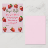 おむつラッフルストロベリーベビーシャワー エンクロージャーカード (正面/裏面)
