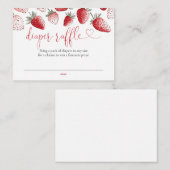 おむつラッフルストロベリーベビーシャワー エンクロージャーカード (正面/裏面)