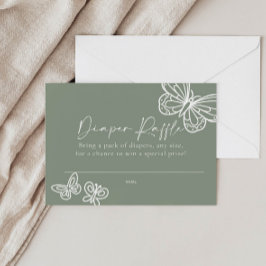 おむつラッフルセージ緑の赤ちゃんシャワーカード ノートカード
