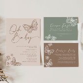 おむつラッフルセージ緑の赤ちゃんシャワーカード ノートカード