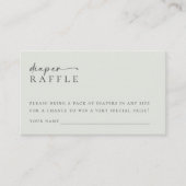 おむつラッフルセージ緑ミニマリスト赤ちゃんシャワー エンクロージャーカード (正面)