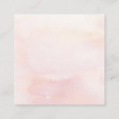 おむつラッフルソフトピンクフローラベビーシャワー スクエア名刺 (裏面)