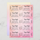 おむつラッフルチケットかわいいレインボーベビーシャワー 招待状 (正面/裏面)