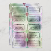 おむつラッフルチケットかわいいレインボーベビーシャワー 招待状 (正面/裏面)