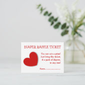 おむつラッフルチケットかわいい男女兼用ハート エンクロージャーカード (スタンド正面)