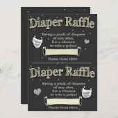 おむつラッフルチケットかわいい赤ちゃんシャワー 招待状 (正面/裏面)