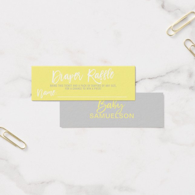 おむつラッフルチケットイエローグレーベビーシャワー (オフィス)
