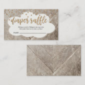 おむつラッフルチケットインサート素朴招待状 エンクロージャーカード (正面/裏面)