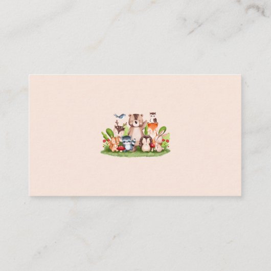 おむつラッフルチケットウッドランドアニマルズグリーン エンクロージャーカード (裏面)