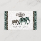 おむつラッフルチケットエレファントサファリベイビーシャワー エンクロージャーカード (正面)