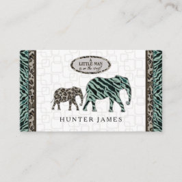 おむつラッフルチケットエレファントサファリベイビーシャワー エンクロージャーカード