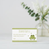おむつラッフルチケットグリーンカエルハート動物 エンクロージャーカード (スタンド正面)
