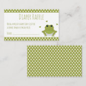 おむつラッフルチケットグリーンカエルハート動物 エンクロージャーカード (正面/裏面)