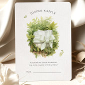 おむつラッフルチケットグリーンベビーシャワーエンクロージャ