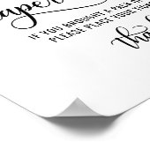 おむつラッフルチケットサイン白黒ベビーシャワー ポスター (角)