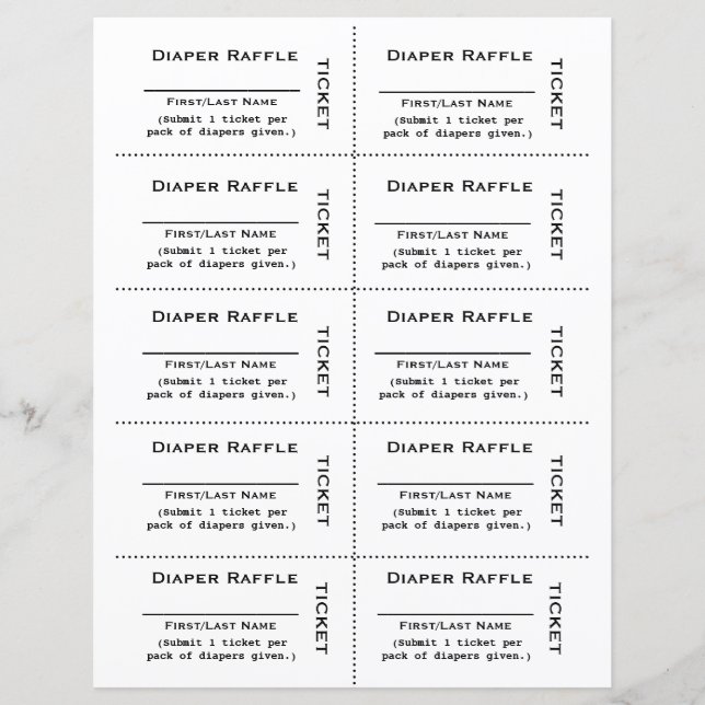 おむつラッフルチケットシンプル (正面)