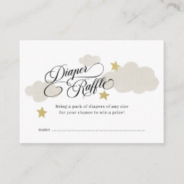 おむつラッフルチケットスターズクラウドベビーシャワー エンクロージャーカード