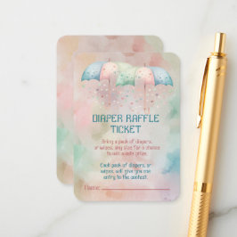 おむつラッフルチケットツインツインズボーイアンドガールシャワー エンクロージャーカード