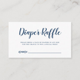 おむつラッフルチケットネイビーブルー水玉模様 エンクロージャーカード