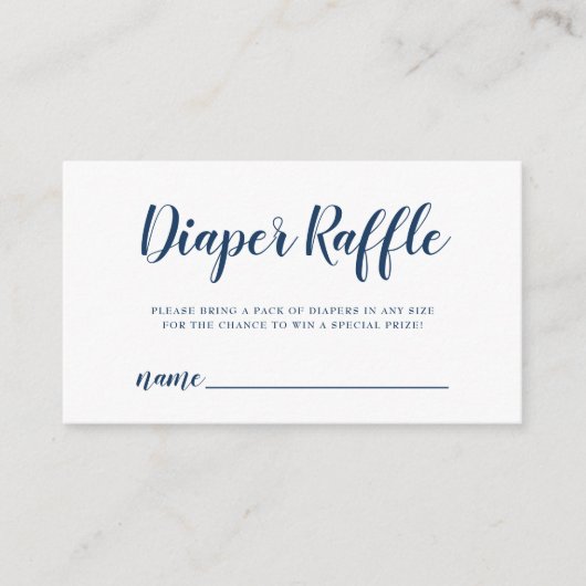 おむつラッフルチケットネイビーブルー水玉模様 エンクロージャーカード (正面)