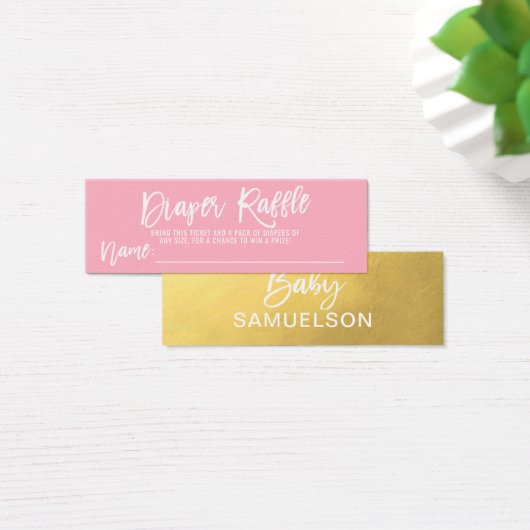 おむつラッフルチケットピンクフェイク金ゴールド赤ちゃんシャワー (デスク)