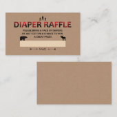 おむつラッフルチケットベビーシャワーランバージャックプレイド エンクロージャーカード (正面/裏面)
