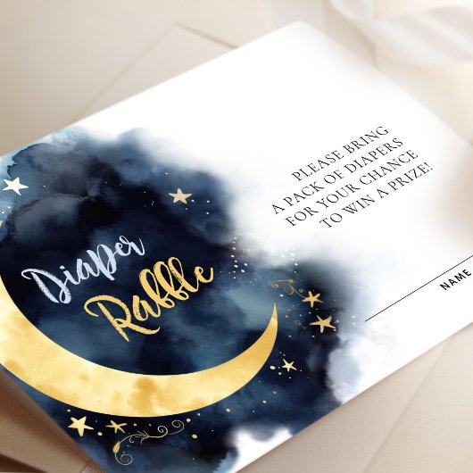 おむつラッフルチケットムーンスターズウォーターカラーベビー エンクロージャーカード