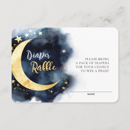 おむつラッフルチケットムーンスターズウォーターカラーベビー エンクロージャーカード (正面)