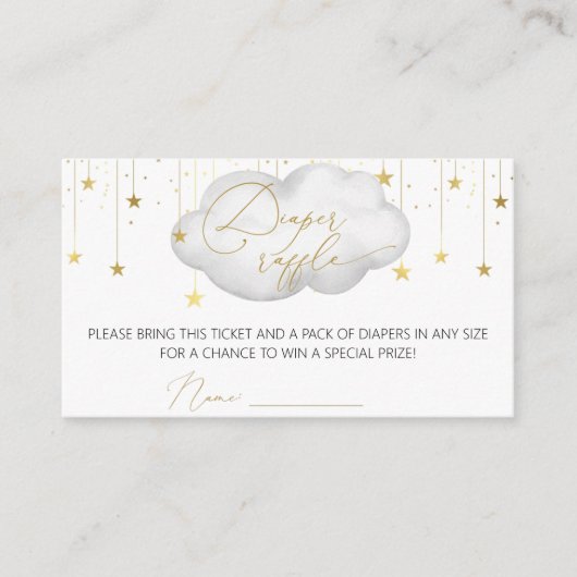 おむつラッフルチケットムーン&スターエンクロージャカード エンクロージャーカード (正面)