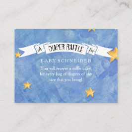 おむつラッフルチケットラブムーンバックベビーシャワー エンクロージャーカード