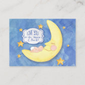 おむつラッフルチケットラブムーンバックベビーシャワー エンクロージャーカード (裏面)