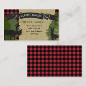 おむつラッフルチケットランバージャックディアー〔雄ジカの〕枝角ボーイ エンクロージャーカード (正面/裏面)